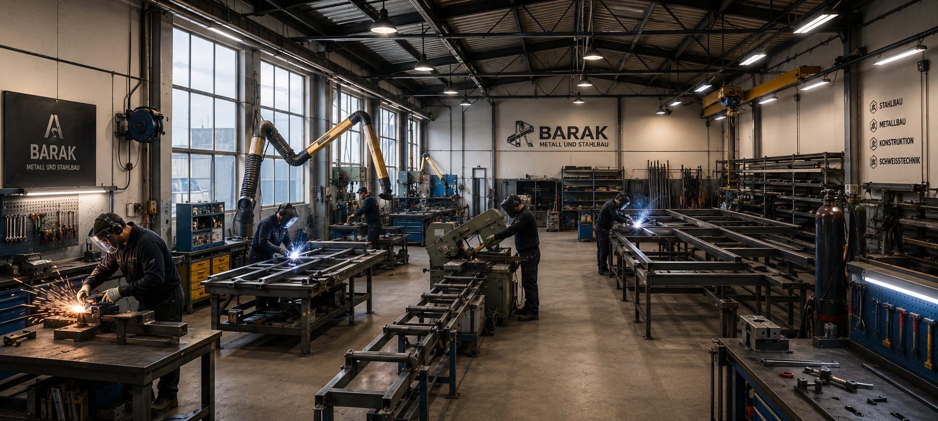 Metallbauarbeiten in der Werkstatt von Barak Metallbau